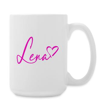 Lena Signatur Neon Pink - Große Tasse 440 ml - Weiß - Rechts