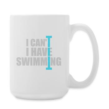 I Can't I Have Swimming Lustig Schwimmer Ausrede - Große Tasse 440 ml - Weiß - Rechts