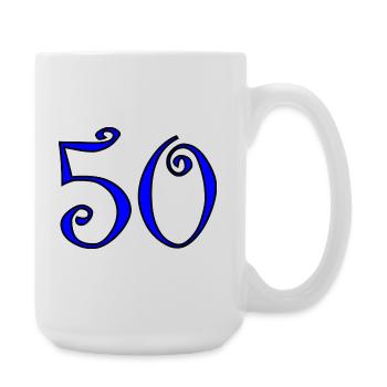 50. 50 YEARS. 50th ANNIVERSARY. 50 YEARS ANNIVERSARY. - Large Mug 440 ml - white - Right