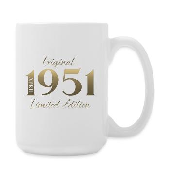 75. Geburtstag Geschenk Mann Original April 1951 - Große Tasse 440 ml - Weiß - Rechts