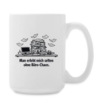Büro-Chaos am Schreibtisch - Große Tasse 440 ml - Weiß - Rechts