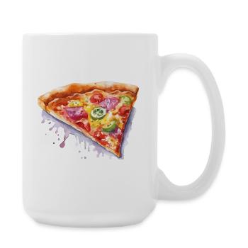 Pizza - Grande tasse 440 ml - blanc - Droite