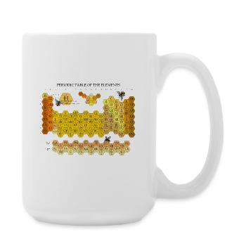 Periodic Table Of The Elements Honeycomb With Bees - Large Mug 440 ml - white - Right