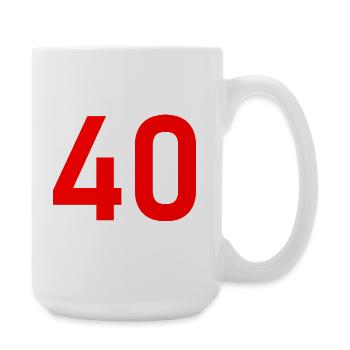 40. 40 YEARS. 40th ANNIVERSARY. 40 YEARS ANNIVERSARY. - Large Mug 440 ml - white - Right