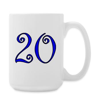 20. 20e ANNIVERSAIRE. ANNIVERSAIRE 20 ANS. 20 ANS. - Grande tasse 440 ml - blanc - Droite