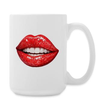 Bright Red Lips Smile - Large Mug 440 ml - white - Right