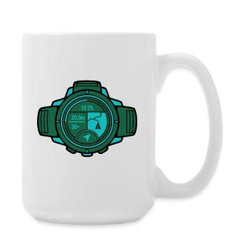 Moderne GPS Sportuhr Läufer - Große Tasse 440 ml - Weiß - Rechts