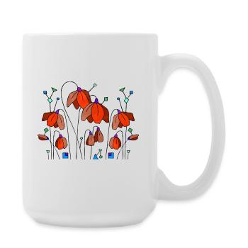 Fleur - Grande tasse 440 ml - blanc - Droite