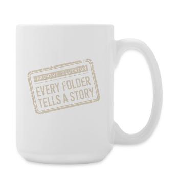 Chaque dossier raconte une histoire - Grande tasse 440 ml - blanc - Droite