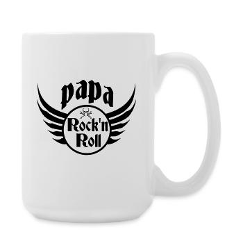 Papa Rock and Roll Totenkopfflügel - Große Tasse 440 ml - Weiß - Rechts