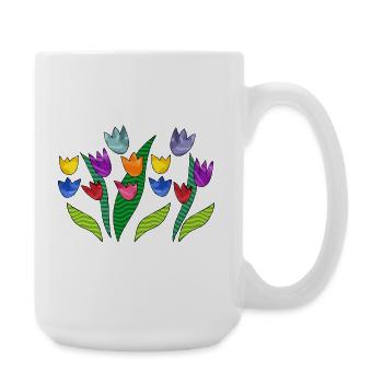 Blumen - Große Tasse 440 ml - Weiß - Rechts