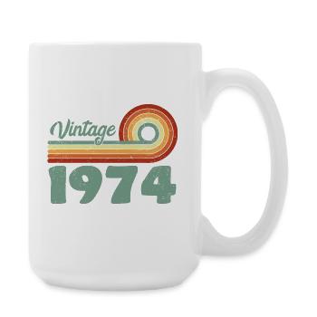 Vintage 1974 Retro Mountain Geburtstag 1974 - Große Tasse 440 ml - Weiß - Rechts