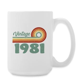 Vintage 1981 Birthday Mountain Retro 1981 - Large Mug 440 ml - white - Right