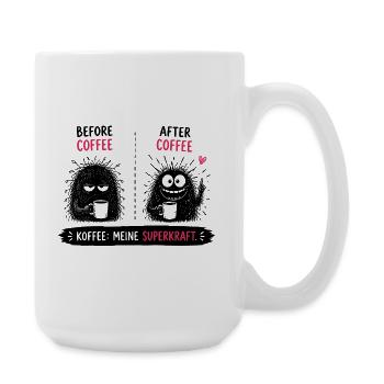  Before Coffee After Coffee Kaffee Meine - Große Tasse 440 ml - Weiß - Rechts