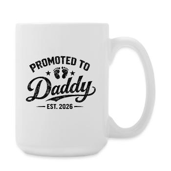 Promoted Dad 2026 Father-to-be Announcement Birth - Large Mug 440 ml - white - Right