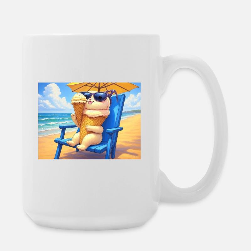 Strand Bunny Eiscreme Sonnenbrille - Large Mug 440 ml - white