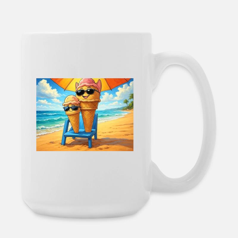 Eiscreme im Sommer - Large Mug 440 ml - white