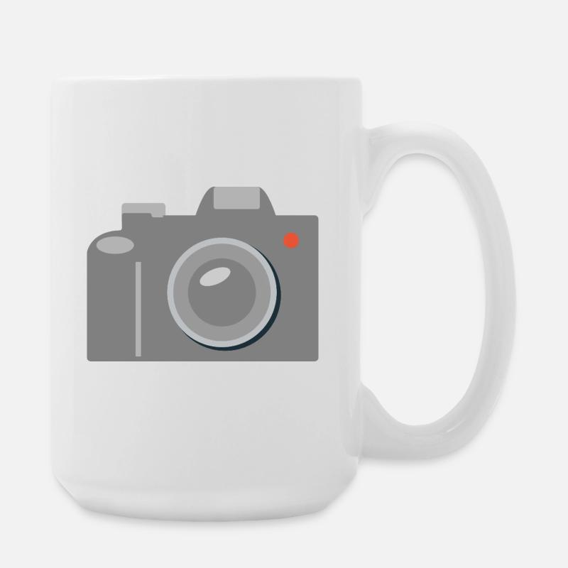Camera Icon Graphic Gray - Large Mug 440 ml - white