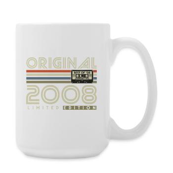 Cadeau rétro vintage d’anniversaire 2008 - Grande tasse 440 ml - blanc - Droite
