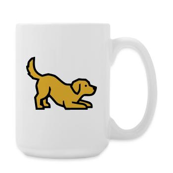 Chien jouant Golden Retriever Labrador Chiot - Grande tasse 440 ml - blanc - Droite
