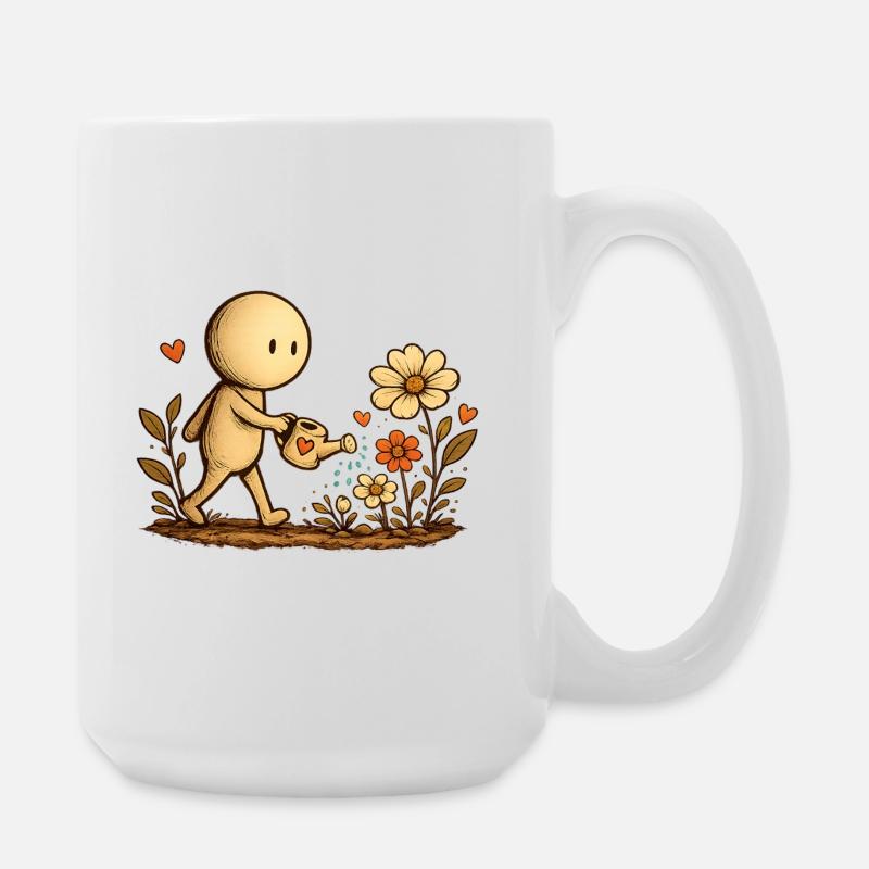 Der kleine Gedanke | Blumenliebe - Große Tasse 440 ml - Weiß