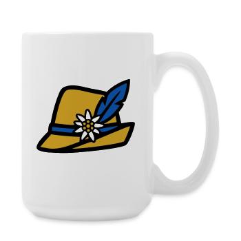 Trachtenhut Bayern Hut Edelweiss Volksfest - Große Tasse 440 ml - Weiß - Rechts