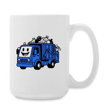 Garbage truck children - Large Mug 440 ml - white - Right