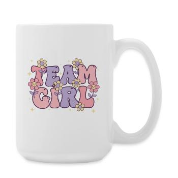 Gender Reveal Team Girl Baby Shower Mom Dad - Large Mug 440 ml - white - Right