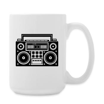 Radio-Boombox - Große Tasse 440 ml - Weiß - Rechts