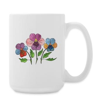 Fleur - Grande tasse 440 ml - blanc - Droite