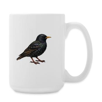 Oiseau Stellaire - Grande tasse 440 ml - blanc - Droite