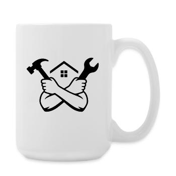 Handwerker Haus Werkzeug Emblem - Große Tasse 440 ml - Weiß - Rechts