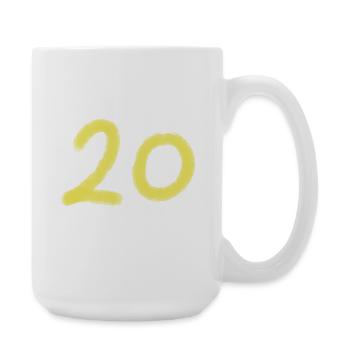 Yellow Brush Stroke 20th Anniversary - Large Mug 440 ml - white - Right