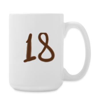 Marron dessiné à la main 18 chiffres - Grande tasse 440 ml - blanc - Droite