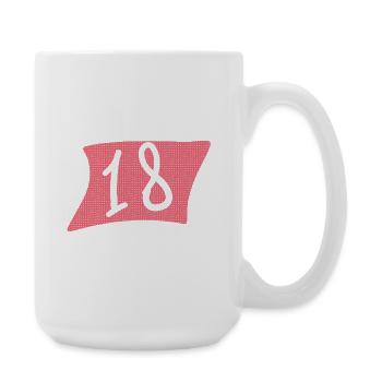 18th Birthday Pink Dot Design - Large Mug 440 ml - white - Right