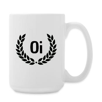 Green Laurel Wreath Outline - Large Mug 440 ml - white - Right