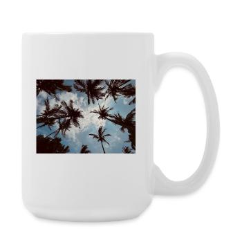 Tropical palm perspective - Large Mug 440 ml - white - Right