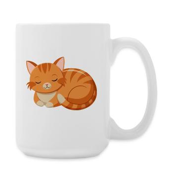 Cute sleeping cat - Large Mug 440 ml - white - Right