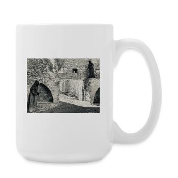 Klosterschatten auf dem Stein - Große Tasse 440 ml - Weiß - Rechts