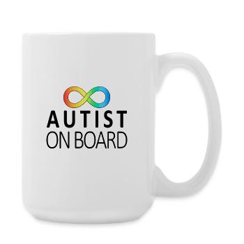 Autist on Board: Neurodiversitäts-Aufkleber - Große Tasse 440 ml - Weiß - Rechts