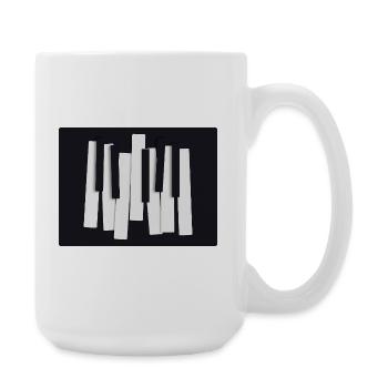 Abstract Piano Keys – Modern Design - Large Mug 440 ml - white - Right