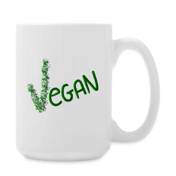 Déclaration végane dans Green Brush - Grande tasse 440 ml - blanc - Droite