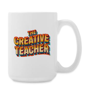 Kreative Lehrerin Teacher Bunt Geschenk - Große Tasse 440 ml - Weiß - Rechts