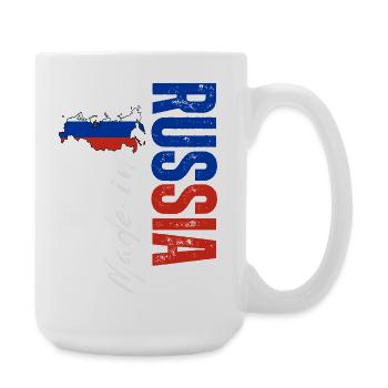 Made in Russia, vertical design - Large Mug 440 ml - white - Right