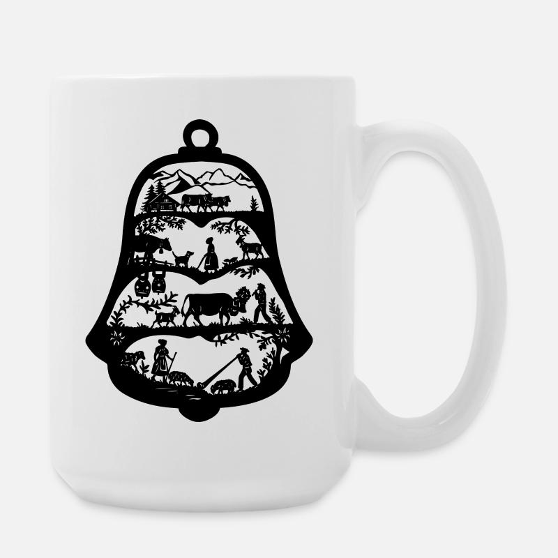 Alpenglocke_black - Große Tasse 440 ml - Weiß