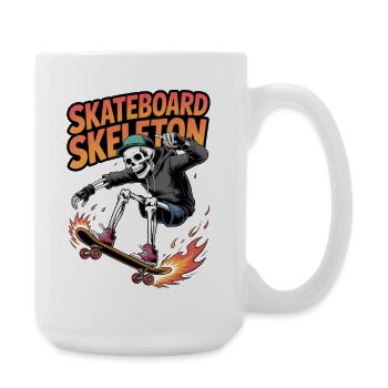 Skateboard Skeleton Dynamic Design - Large Mug 440 ml - white - Right