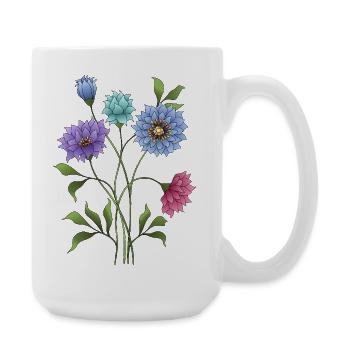 Fleur - Grande tasse 440 ml - blanc - Droite