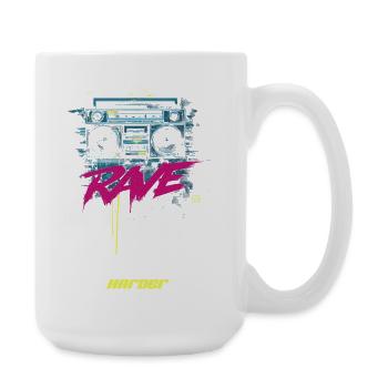 RAVE DAnce harder - Große Tasse 440 ml - Weiß - Rechts