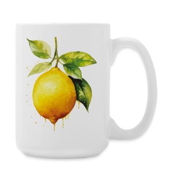 Watercolor lemons - Large Mug 440 ml - white - Right