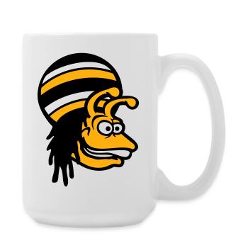 snail reggae music rasta hair hat Jamaica - Large Mug 440 ml - white - Right